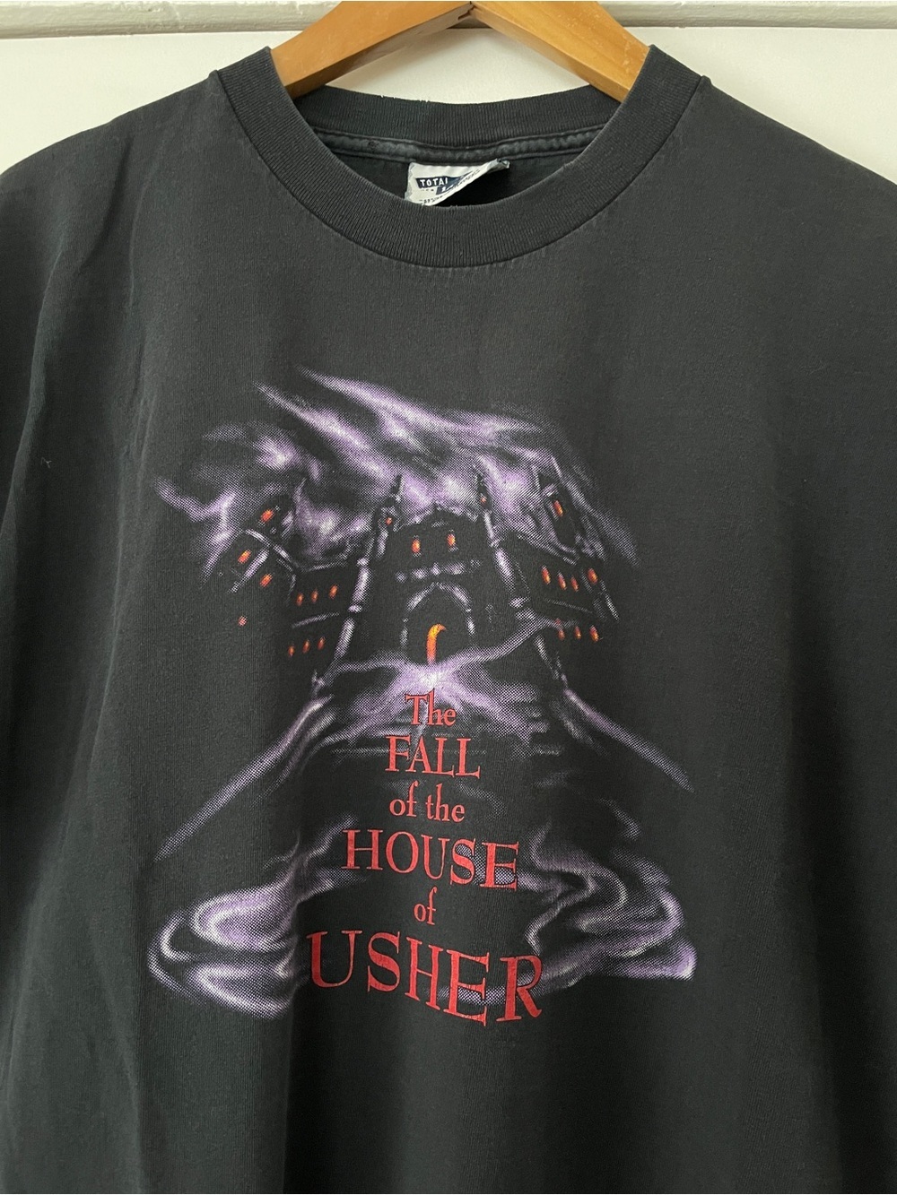Vintage Fall of the House of Usher Horror Graphic Tee Black Size XL